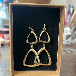 Geometric gold costume earrings